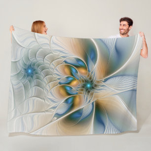 Abstracte Fantastische fractale kunst met blauw Fleece Deken