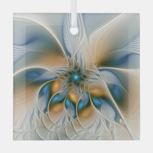 Abstracte Fantastische fractale kunst met blauw Glas Ornament