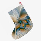 Abstracte Fantastische fractale kunst met blauw Grote Kerstsok (Achterkant (Hangend))