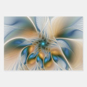 Abstracte Fantastische fractale kunst met blauw Inpakpapier Vel (Voorkant 2)