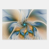 Abstracte Fantastische fractale kunst met blauw Inpakpapier Vel (Voorkant)