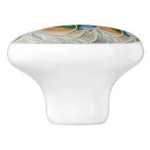 Abstracte Fantastische fractale kunst met blauw Keramische Knop (Zijkant)