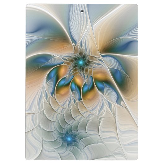 Abstracte Fantastische fractale kunst met blauw Klembord (Achterkant)