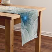 Abstracte Fantastische fractale kunst met blauw Korte Tafelloper (Voorbeeld)