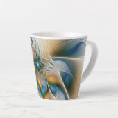 Abstracte Fantastische fractale kunst met blauw Latte Mok (Rechterhoek)