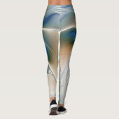 Abstracte Fantastische fractale kunst met blauw Leggings (Achterkant)