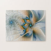 Abstracte Fantastische fractale kunst met blauw Legpuzzel (Horizontaal)