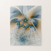 Abstracte Fantastische fractale kunst met blauw Legpuzzel (Verticaal)