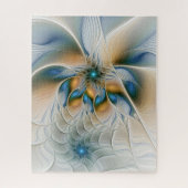 Abstracte Fantastische fractale kunst met blauw Legpuzzel (Verticaal)