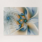 Abstracte Fantastische fractale kunst met blauw Legpuzzel (Horizontaal)