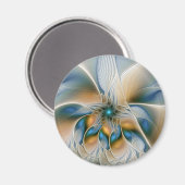 Abstracte Fantastische fractale kunst met blauw Magneet (Voorkant / Achterkant)