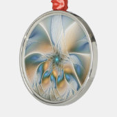 Abstracte Fantastische fractale kunst met blauw Metalen Ornament (Links)