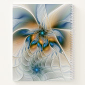 Abstracte Fantastische fractale kunst met blauw Notitieboek (Achterkant)