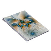 Abstracte Fantastische fractale kunst met blauw Notitieboek (Rechterzijde)