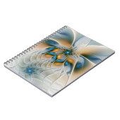 Abstracte Fantastische fractale kunst met blauw Notitieboek (Linkerzijde)