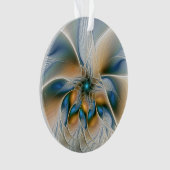 Abstracte Fantastische fractale kunst met blauw Ornament (voorkant)