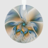 Abstracte Fantastische fractale kunst met blauw Ornament (achterkant)