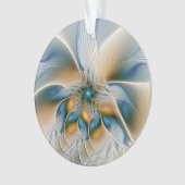 Abstracte Fantastische fractale kunst met blauw Ornament (voorkant)