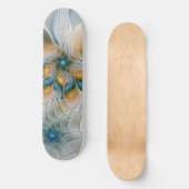 Abstracte Fantastische fractale kunst met blauw Persoonlijk Skateboard (Voorkant)