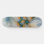 Abstracte Fantastische fractale kunst met blauw Persoonlijk Skateboard (Horizontaal)