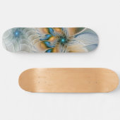 Abstracte Fantastische fractale kunst met blauw Persoonlijk Skateboard (Horizontaal)