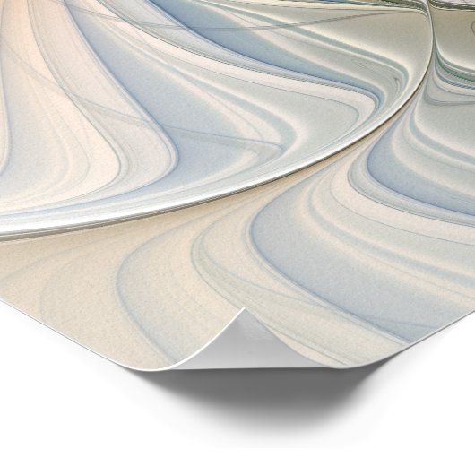 Abstracte Fantastische fractale kunst met blauw Poster (Hoek)