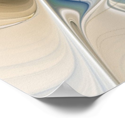 Abstracte Fantastische fractale kunst met blauw Poster (Hoek)