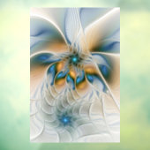 Abstracte Fantastische fractale kunst met blauw Raamsticker (Vel 3)