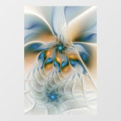 Abstracte Fantastische fractale kunst met blauw Raamsticker (Vel)