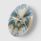 Abstracte Fantastische fractale kunst met blauw Ronde Klok (Hoek)