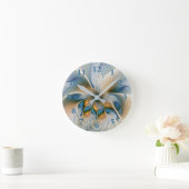 Abstracte Fantastische fractale kunst met blauw Ronde Klok (Huis)