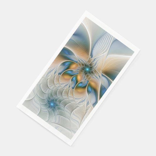 Abstracte Fantastische fractale kunst met blauw Servet (Hoek)