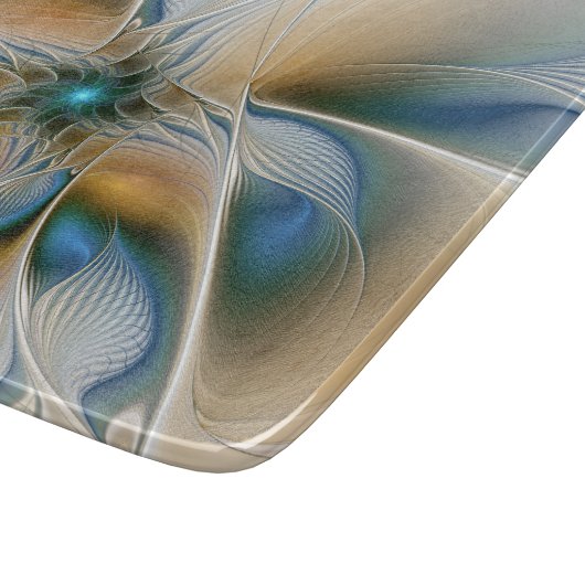 Abstracte Fantastische fractale kunst met blauw Snijplank (Hoek)
