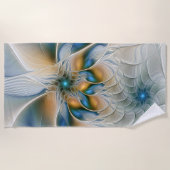 Abstracte Fantastische fractale kunst met blauw Strandlaken (Voorkant)