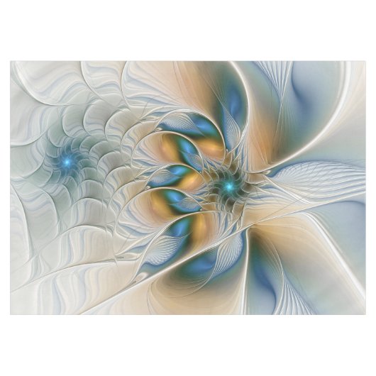 Abstracte Fantastische fractale kunst met blauw Tafelkleed (Voorkant (Horizontaal))