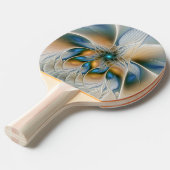 Abstracte Fantastische fractale kunst met blauw Tafeltennisbatje (Voorkant Gekanteld)