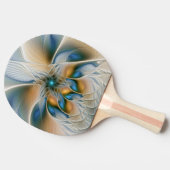 Abstracte Fantastische fractale kunst met blauw Tafeltennisbatje (Zijkant)