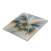 Abstracte Fantastische fractale kunst met blauw Tegeltje (Zijkant)