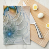 Abstracte Fantastische fractale kunst met blauw Theedoek (Quarter Fold)