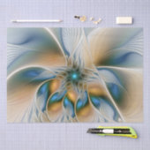 Abstracte Fantastische fractale kunst met blauw Tissuepapier (Craft)