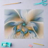 Abstracte Fantastische fractale kunst met blauw Tissuepapier (Craft)