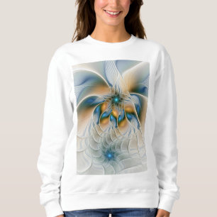 Abstracte Fantastische fractale kunst met blauw Trui