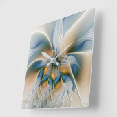 Abstracte Fantastische fractale kunst met blauw Vierkante Klok (Hoek)