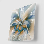 Abstracte Fantastische fractale kunst met blauw Vierkante Klok (Hoek)