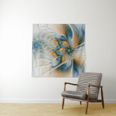Abstracte Fantastische fractale kunst met blauw Wandkleed (In Situ (horizontaal))