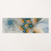Abstracte Fantastische fractale kunst met blauw Yogamat (Voorkant (horizontaal))