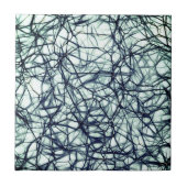 Abstracte Fantasy - Art Neurons - Zwart wit Tegeltje (Voorkant)