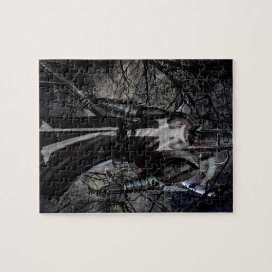 Abstracte Fantasy Black Knight Plague Legpuzzel (Horizontaal)