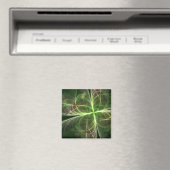 Abstracte Fantasy Four Leaves Green Clover Magneet (Insitu (Vaatwasser))