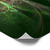 Abstracte Fantasy Four Leaves Green Clover Poster (Hoek)